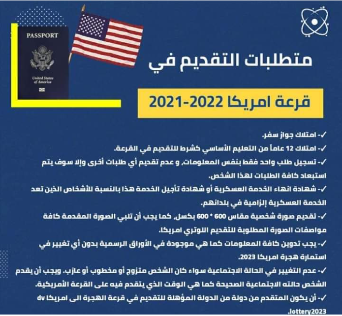 التسجيل في قرعة امريكا 2023/2022