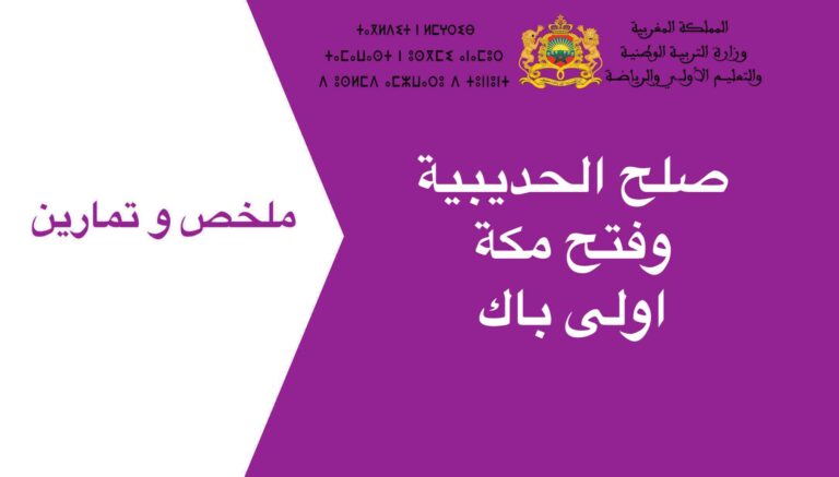 درس صلح الحديبية وفتح مكة اولى باك