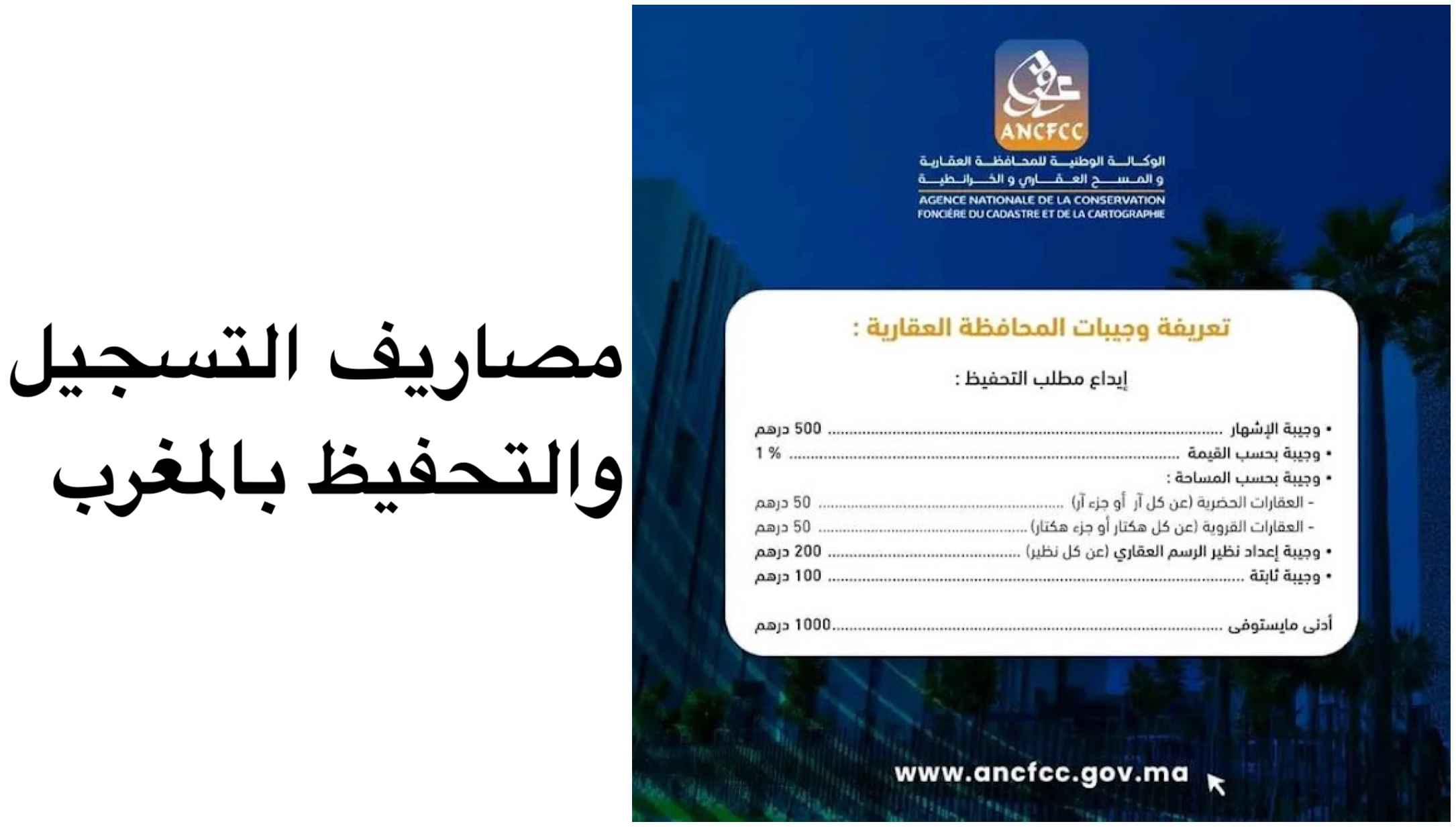 مصاريف التسجيل والتحفيظ بالمغرب 2024