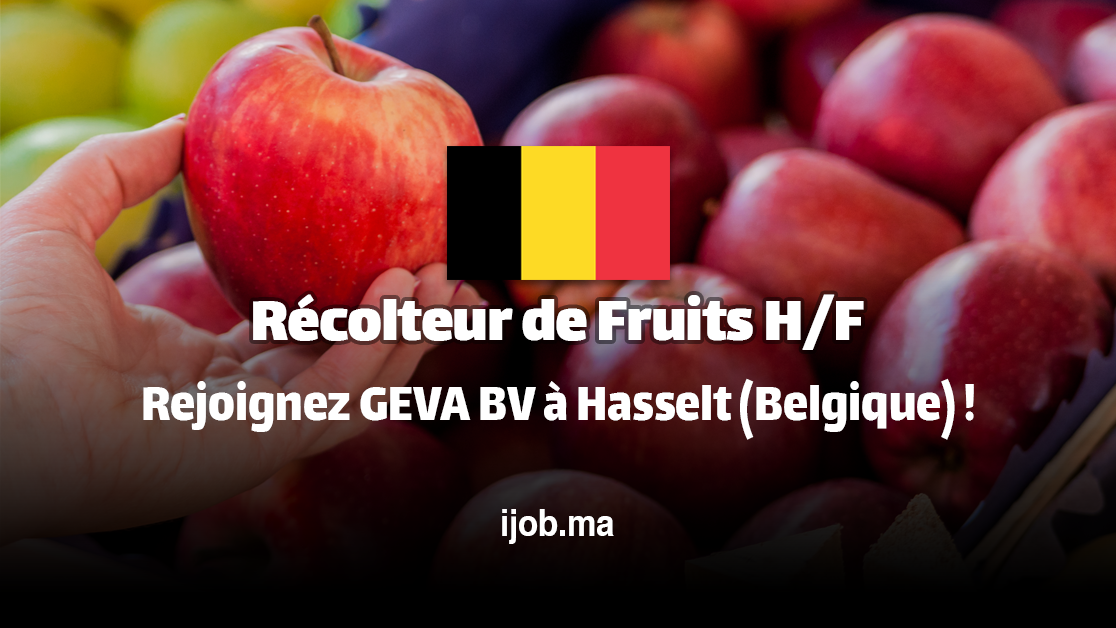 Récolteur de Fruits H/F – Rejoignez GEVA BV à Hasselt (Belgique) !