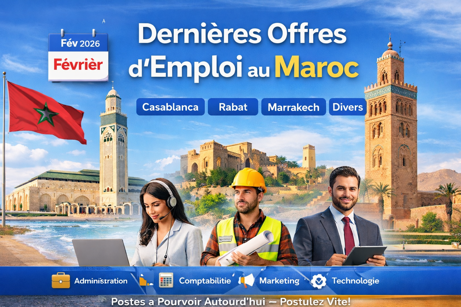 🧑‍💼 أحدث فرص العمل بالمغرب 🇲🇦 – 26 فبراير 2026