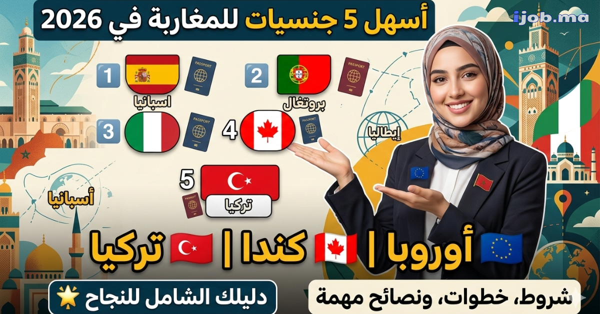 أسهل 5 جنسيات للمغاربة في 2026 🇪🇺
