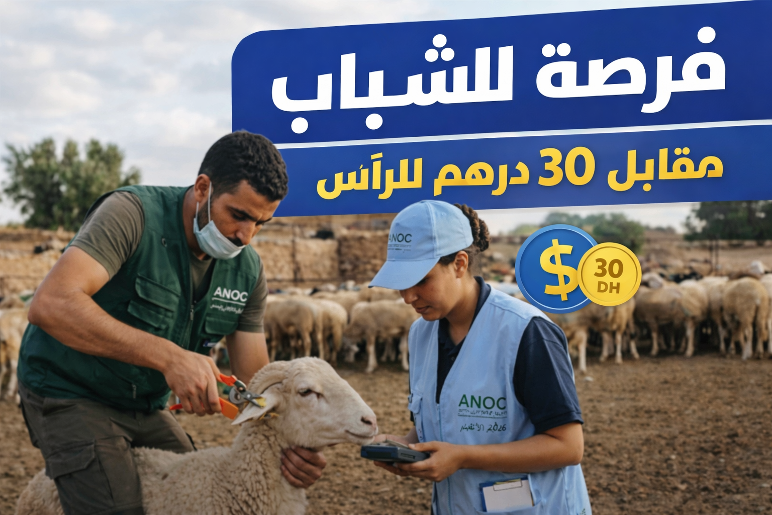 تشغيل حاملي البكالوريا في ترقيم أضاحي عيد الأضحى مقابل 30 درهم للرأس