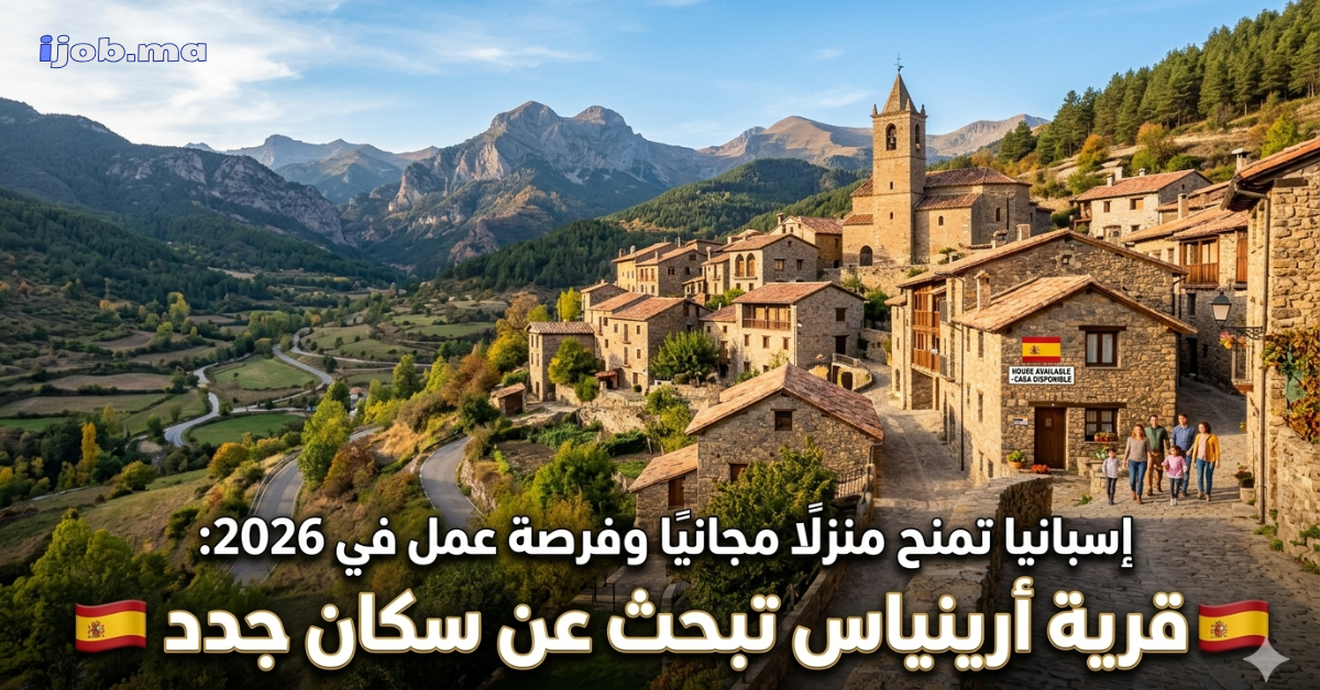 إسبانيا تمنح منزلًا مجانيًا وفرصة عمل في 2026: قرية أرينياس تبحث عن سكان جدد 🇪🇸
