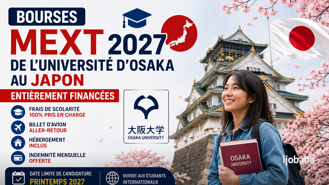Bourses MEXT 2027 de l’Université d’Osaka au Japon