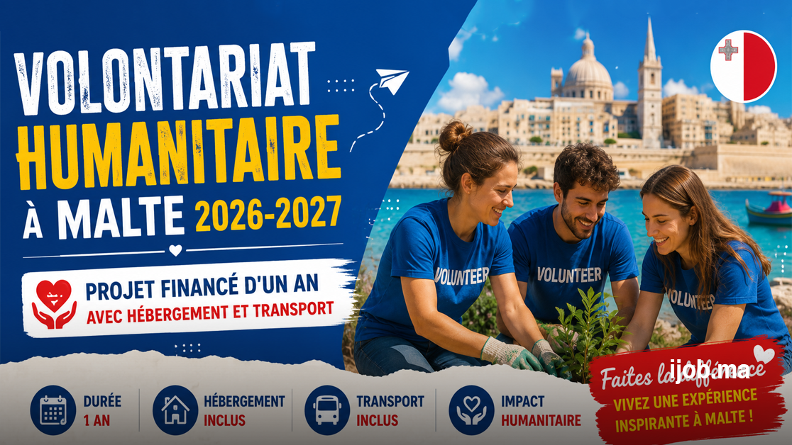Volontariat à Malte 2026-2027 | Projet humanitaire financé