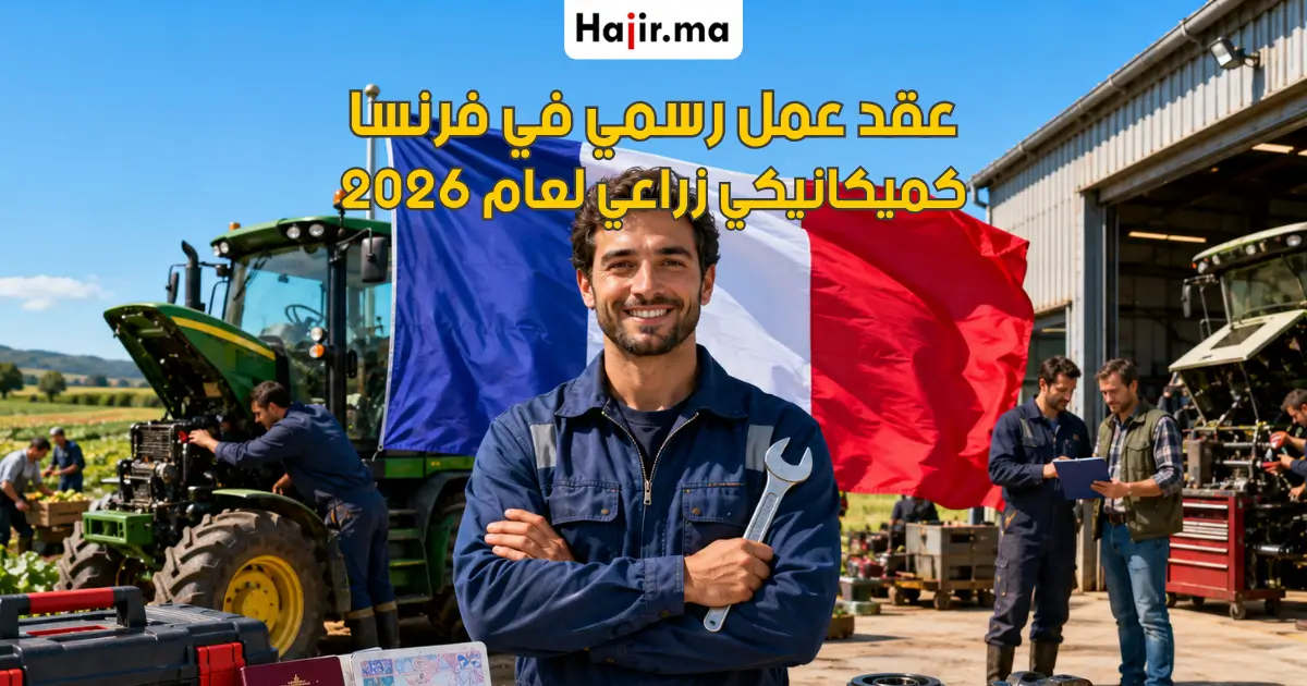 عقد عمل رسمي ورواتب تنافسية كميكانيكي في مزارع فرنسا لعام 2026