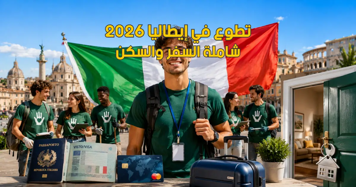 فرصة تطوع ممول بالكامل في إيطاليا مع راتب شهري وإقامة مجانية لعام 2026 3 فرصة تطوع ممول بالكامل في إيطاليا مع راتب شهري وإقامة مجانية لعام 2026